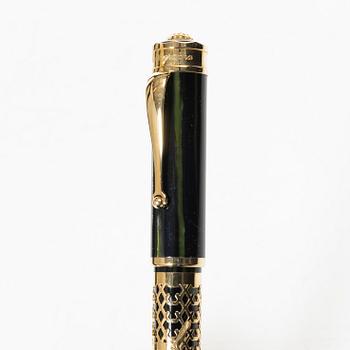 Montegrappa, reservoirpenna, "St Andrews", 18 k guld numrerad 1/7.