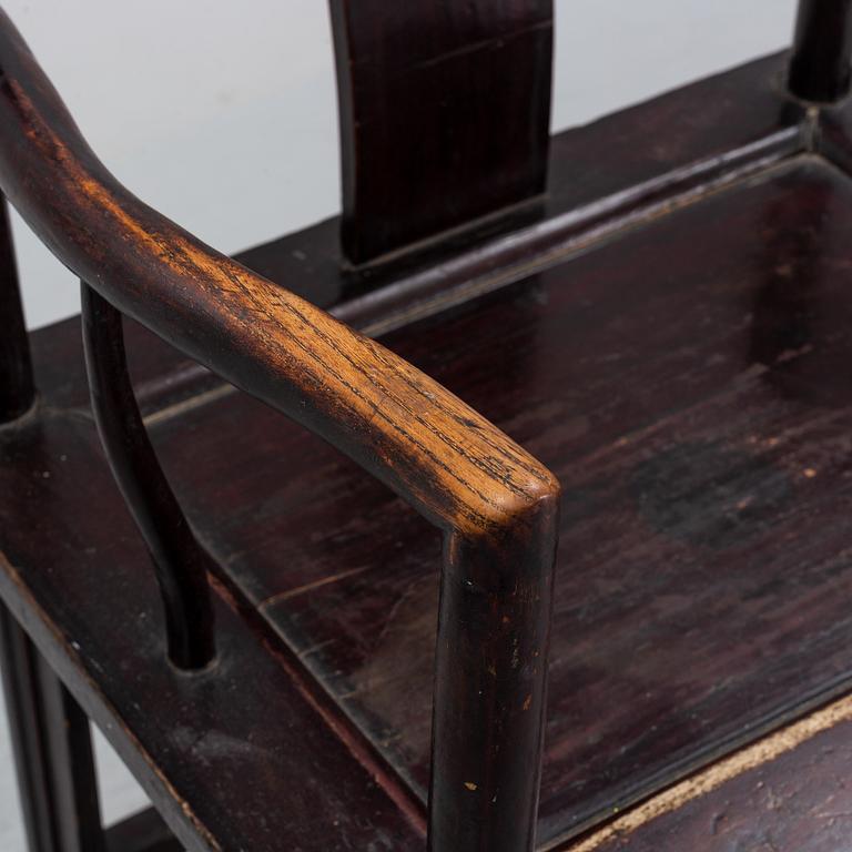 A pair of early 20th century Chinese armchairs.