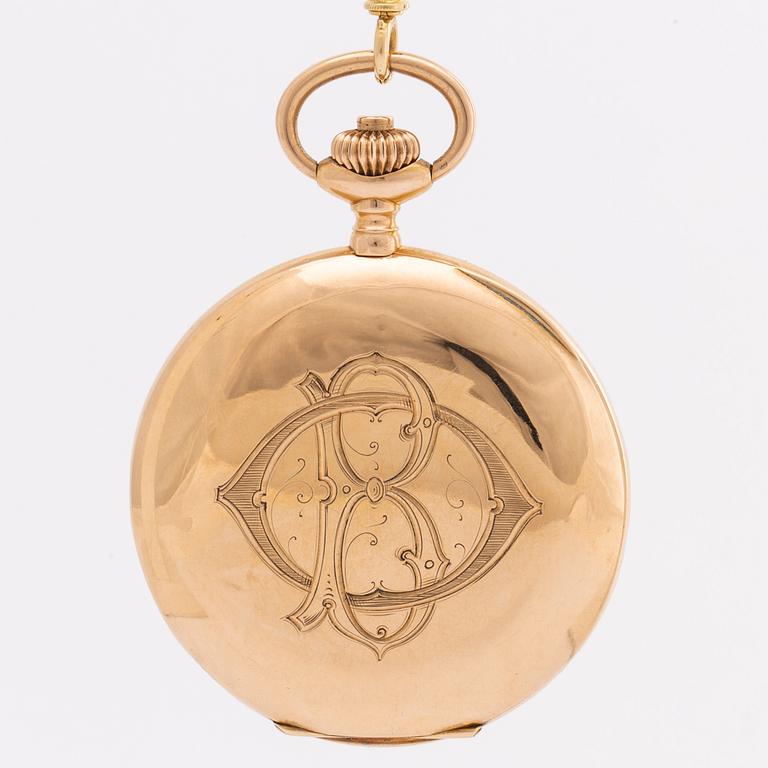OMEGA pocket watch, riding case 18K, 53 mm.