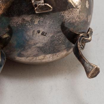 Six silver salt cellars, 19th century.