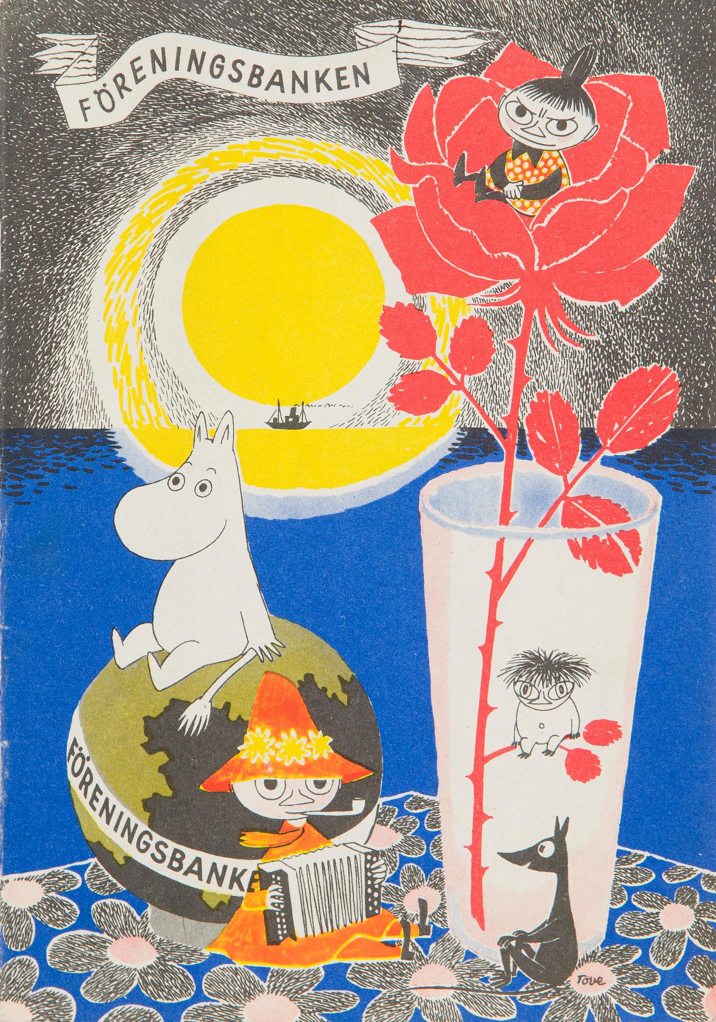 Tove Jansson, Booklet, A Tale of Moomintroll for Föreningsbanken, Helsinki 1956.