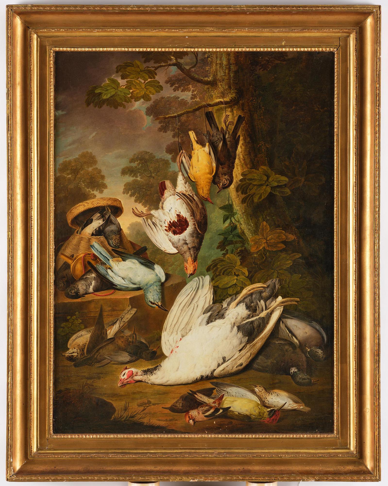 Jacob Xaver Vermoelen, Still Life with Pet Birds.
