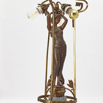 An Art Nouveau ceiling lamp, France, around 1900.