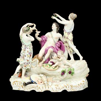 A large Royal Copenhagen porcelain figure group, 19th Century.
