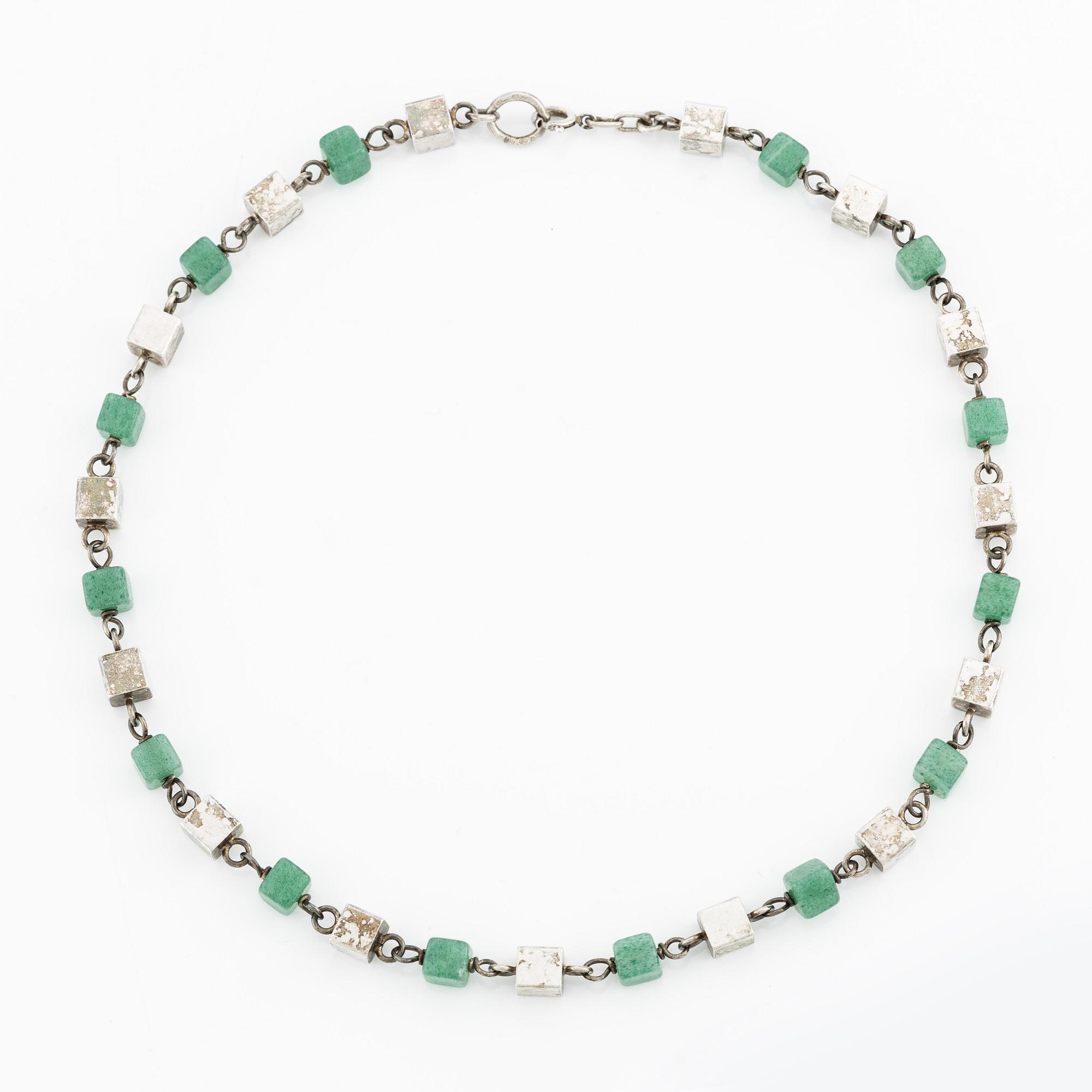 Arvo Saarela, collier, silver och aventurinkvarts, Enköping 1965.