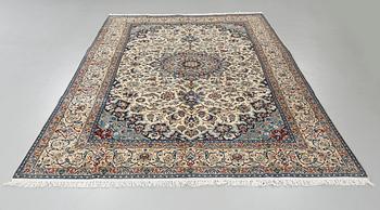 A Nain rug, part silk, old/semiantiqe, 307 x 209 cm.