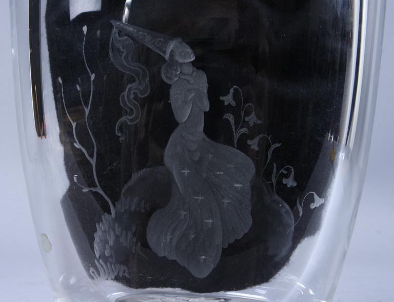 VAS, glas, sign Kjellander.