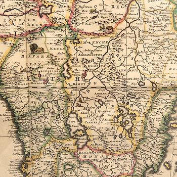 Frederik de Wit, map Africa, hand coloured copper engraving, Amsterdam c 1690.
