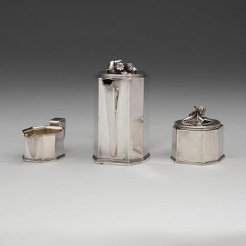 An Atelier Borgila sterling 3 pcs coffee service, Stockholm 1944.