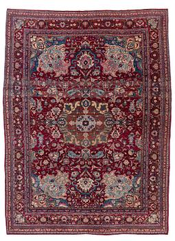 427. An antique Tehran carpet, North Persia, c. 363 x 268 cm.