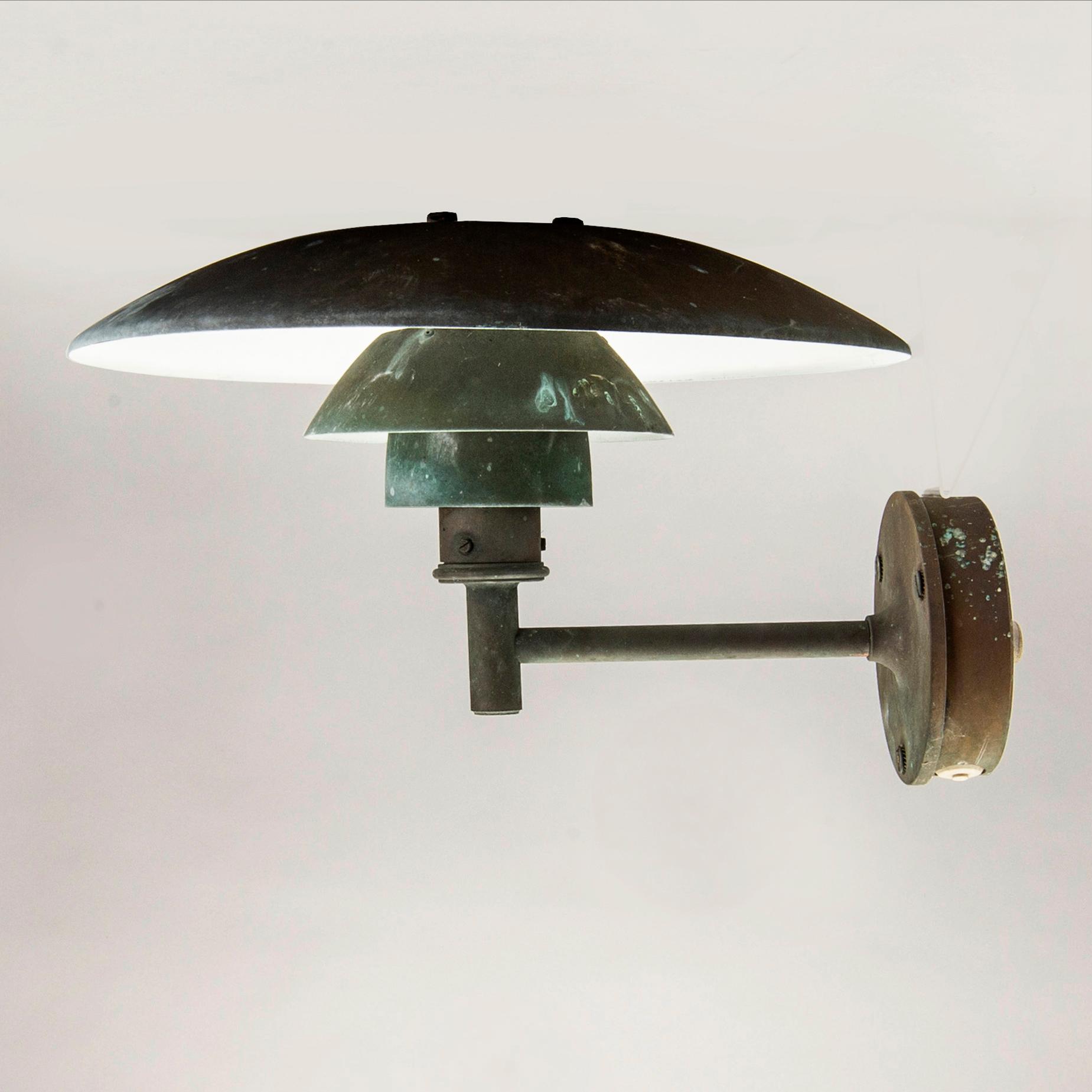 POUL HENNINGSEN, a "PH" copper wall light, Louis Poulsen, Denmark.
