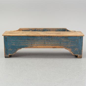 A painted pine bench, 19th Century.