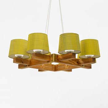 Uno & Östen Kristiansson, a pine wood ceiling lamp, Luxus, Vittsjö.