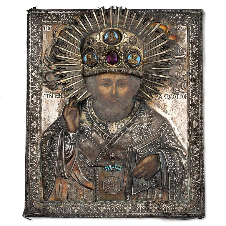 Michael Borodulin, ikon med silver oklad, S:t Petersburg 1836.