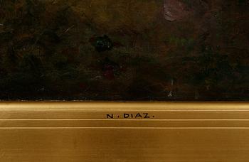 OKÄND KONSTNÄR, olja på duk, signerad N Diaz, möjligen Narcisse Diaz, 1800-tal.