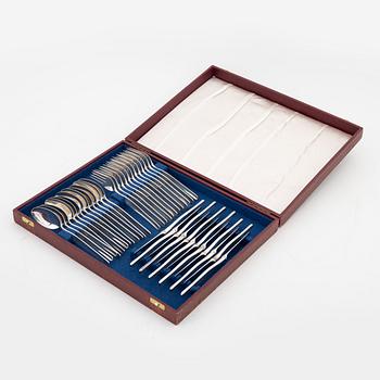 Tapio Wirkkala, a 36 piece silver cutlery set, 'Tapio',  Kultakeskus, Tavastehus, Finland.