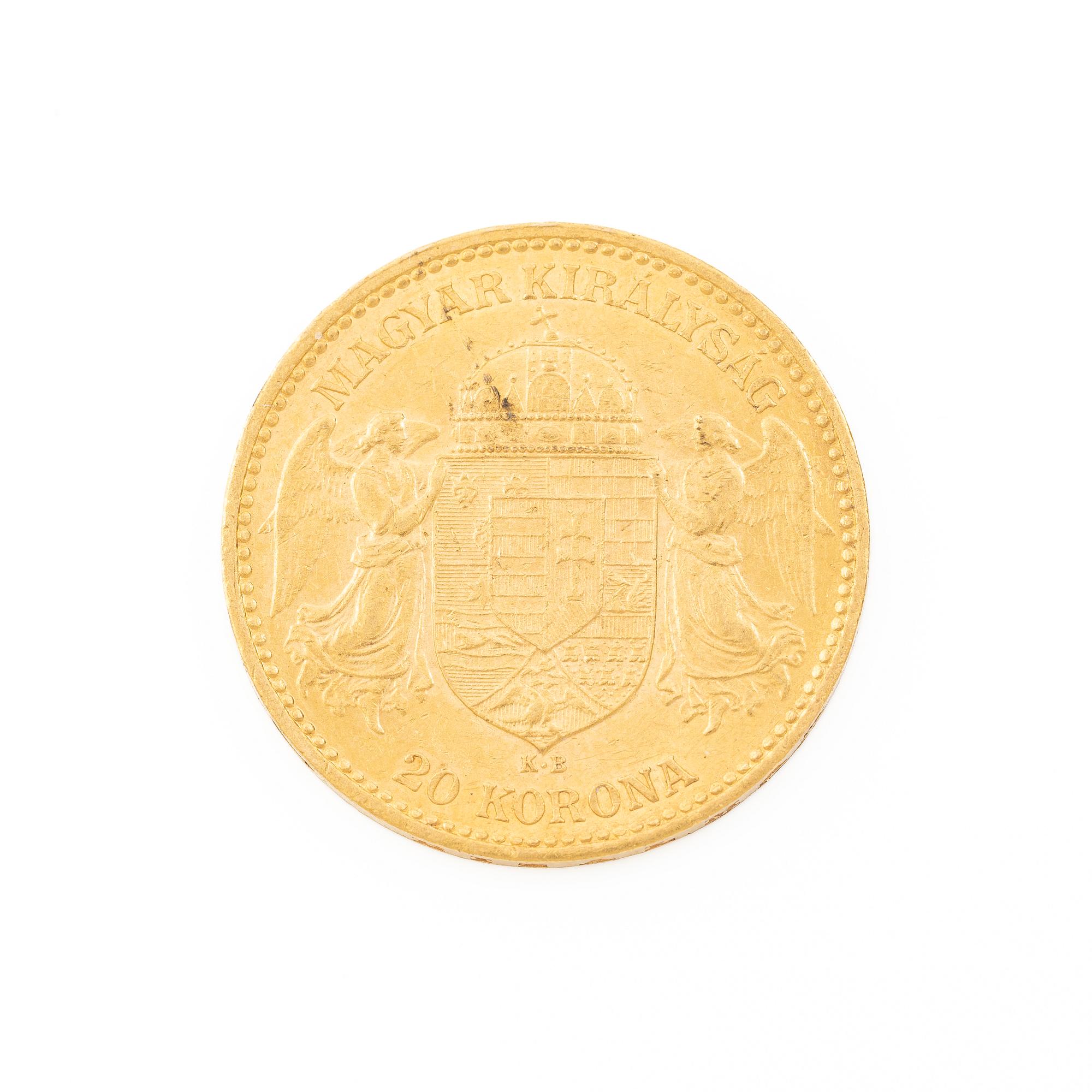 Gold coin, Hungary, 20 Korona, 1893.