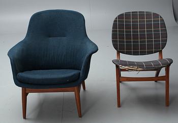 STOLAR, 2 st, varav en Hans Olsen, Viskadalens Möbelfabrik, Kinna, 1950/60-tal.