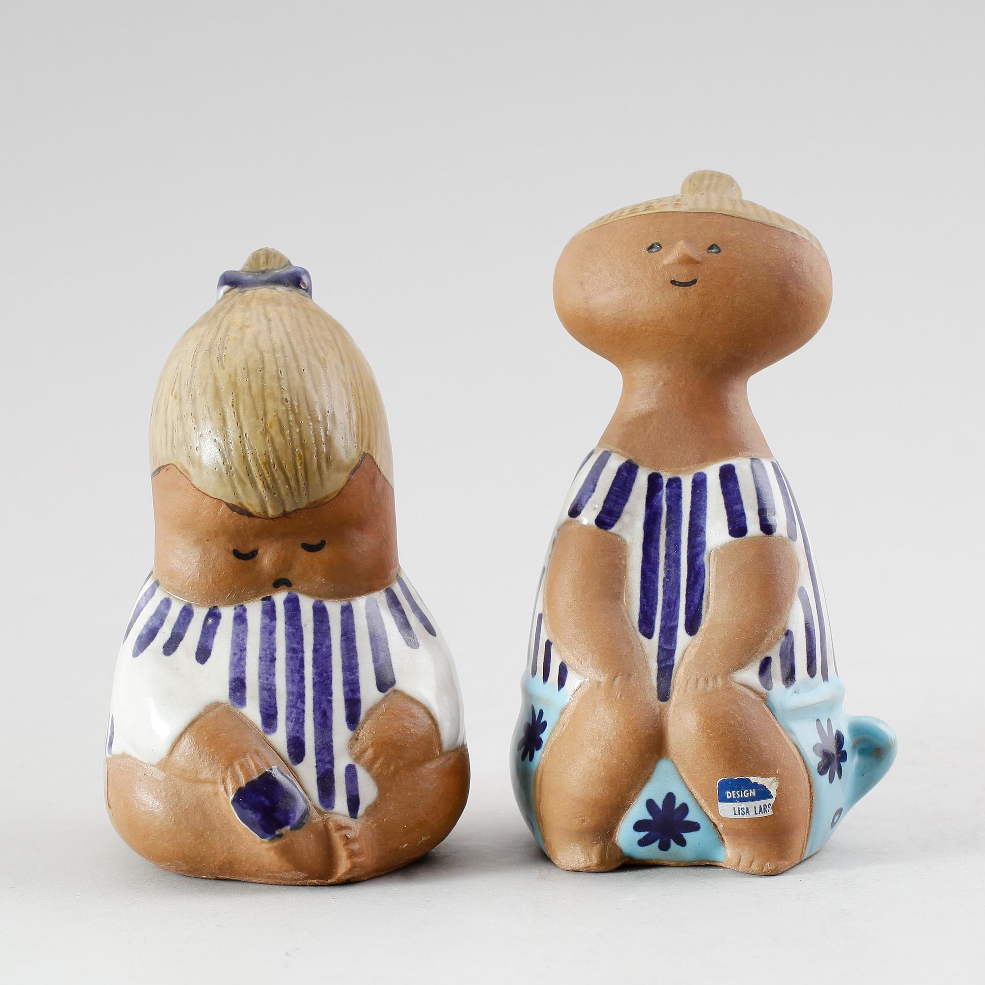 FIGURER, 2 st, stengods, Lisa Larson, Gustavsberg.