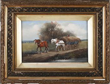 OKÄND KONSTNÄR, 2  st, oljor på pannå, ej signerade, England, 1800-/1900-tal.