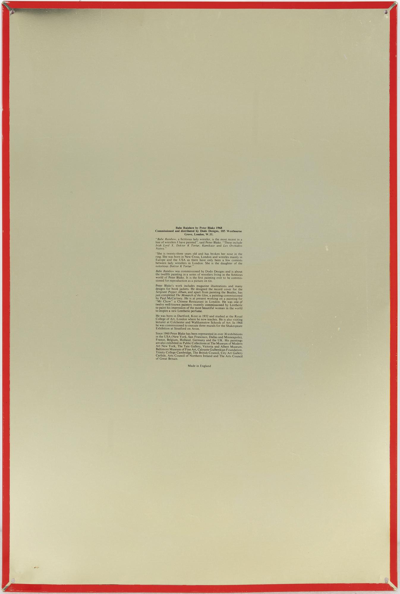 Peter Blake, after, "Babe Rainbow".