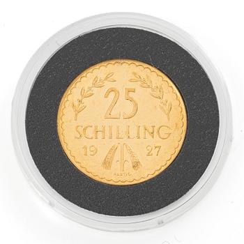 Guldmynt, Österrike, 25 Schilling, 1927.