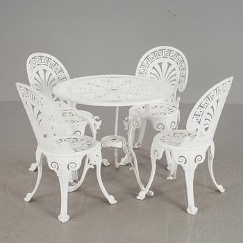 TRÄDGÅRDSMÖBEL, 5 delar, aluminium, modern tillverkning.