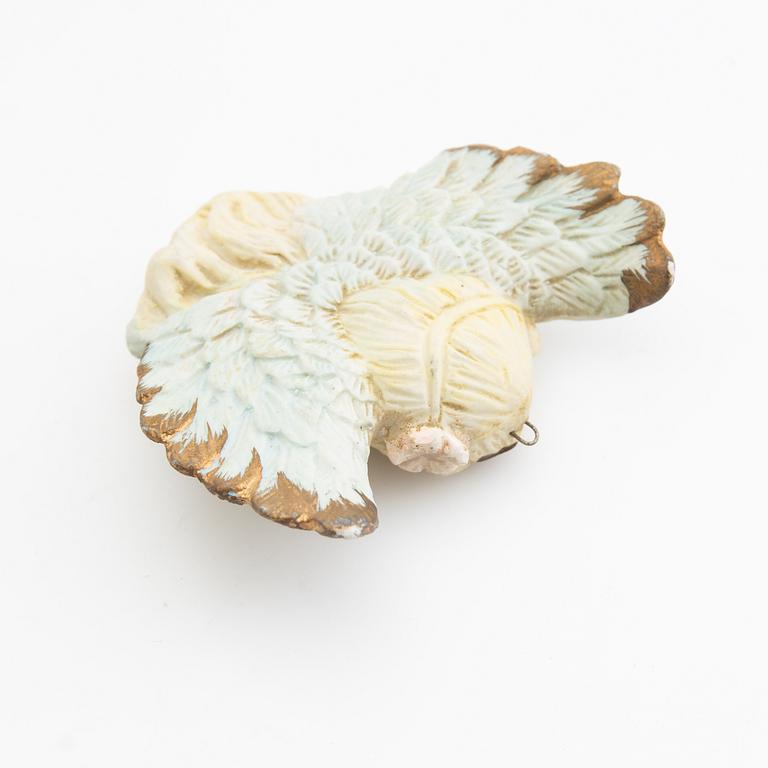 En samling änglar samt adventsljusstake 14 st 1900-tal.