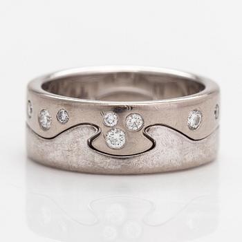 Georg Jensen, Ring "Fushion", 18K guld och diamanter ca 0.13 ct totalt. Danmark.