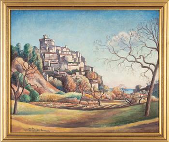 Helge Johansson, oil on canvas, signed and dated Cagnes, Frankrike 1921.