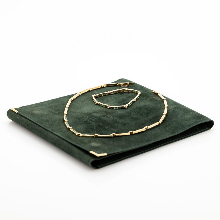 Necklace and bracelet, 18K, Old Orient.