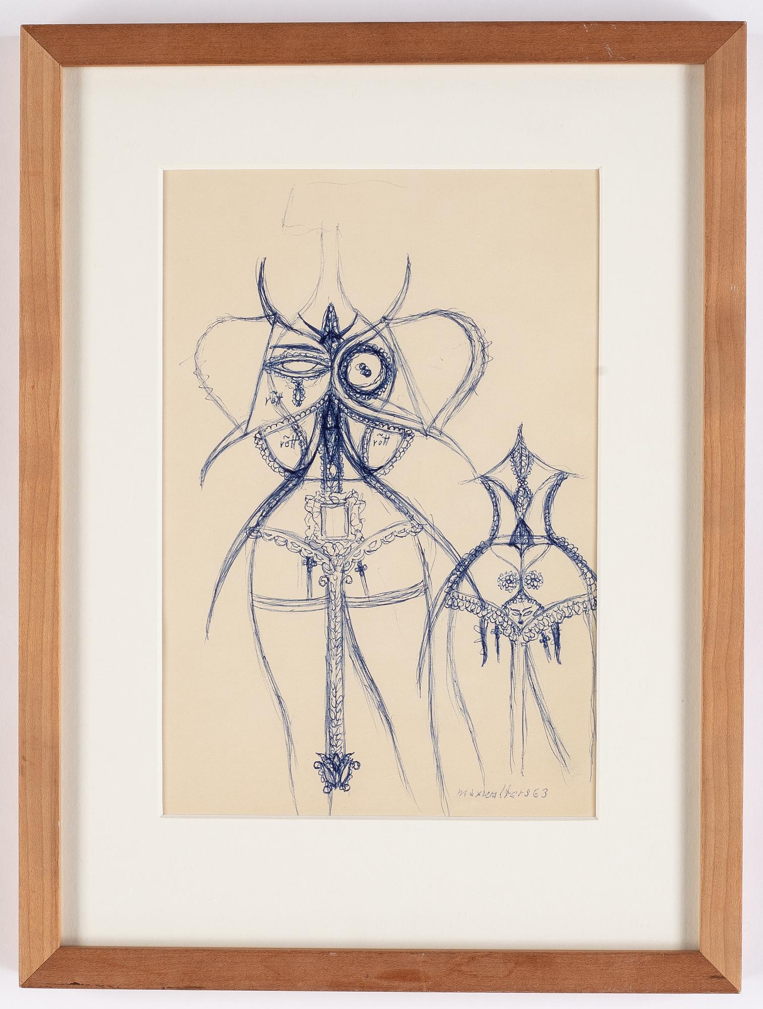 A Max Walter Svanberg sketch, signed and dated -63.