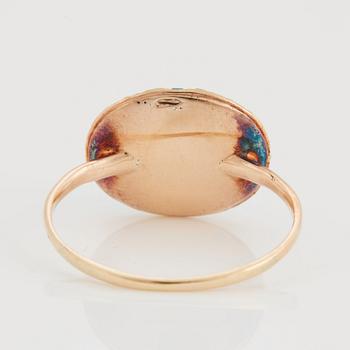 Ring med turkoser och gammalslipade diamanter.