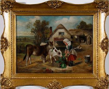 WALTER HUNT, troligen, olja på duk, England, sign o dat -98.