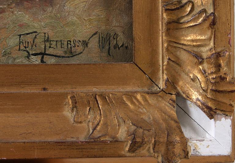 OKÄND KONSTNÄR, olja på duk, sign Pettersson o dat "1892".