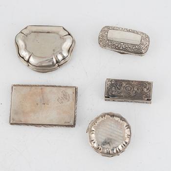 Dosor, 5 st, silver, 1800-1900-tal.