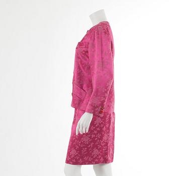 YVES SAINT LAURENT, dräkt bestående av kavaj samt kjol, fransk storlek 44.