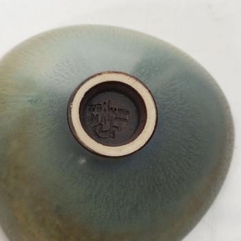 Berndt Friberg, a pair of bowls, and a vase, stoneware, Gustavsberg studio, 1954; 1972 and 1974.