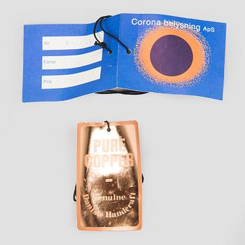 A copper pendant light for Corona group, Denmark, second half of the 20th century.