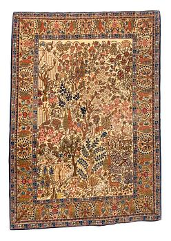 301. A rug, semi-antique Kashan, probably, ca 192 x 134 cm.