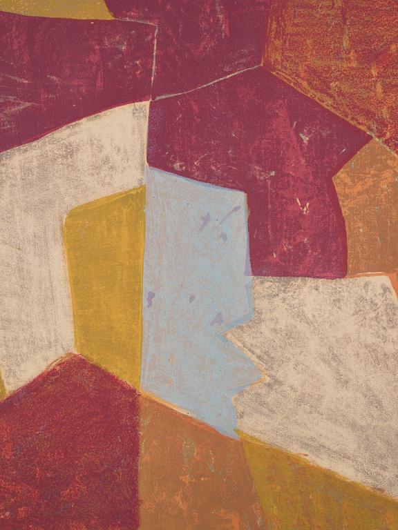 Serge Poliakoff, "Composition carmin, brune, jaune et grise".