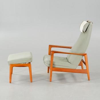 ALF SVENSSON, fåtölj med fotpall, Dux, Ljungs Industrier,  1950/60-tal.