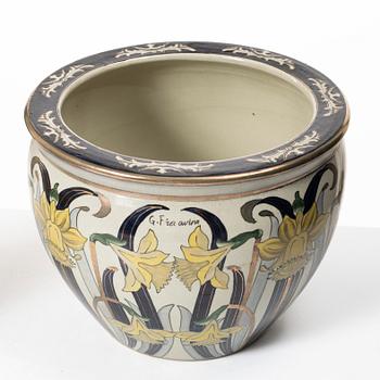 Outer covers, a pair, porcelain, G Fieravino, Italy, late 20th century.