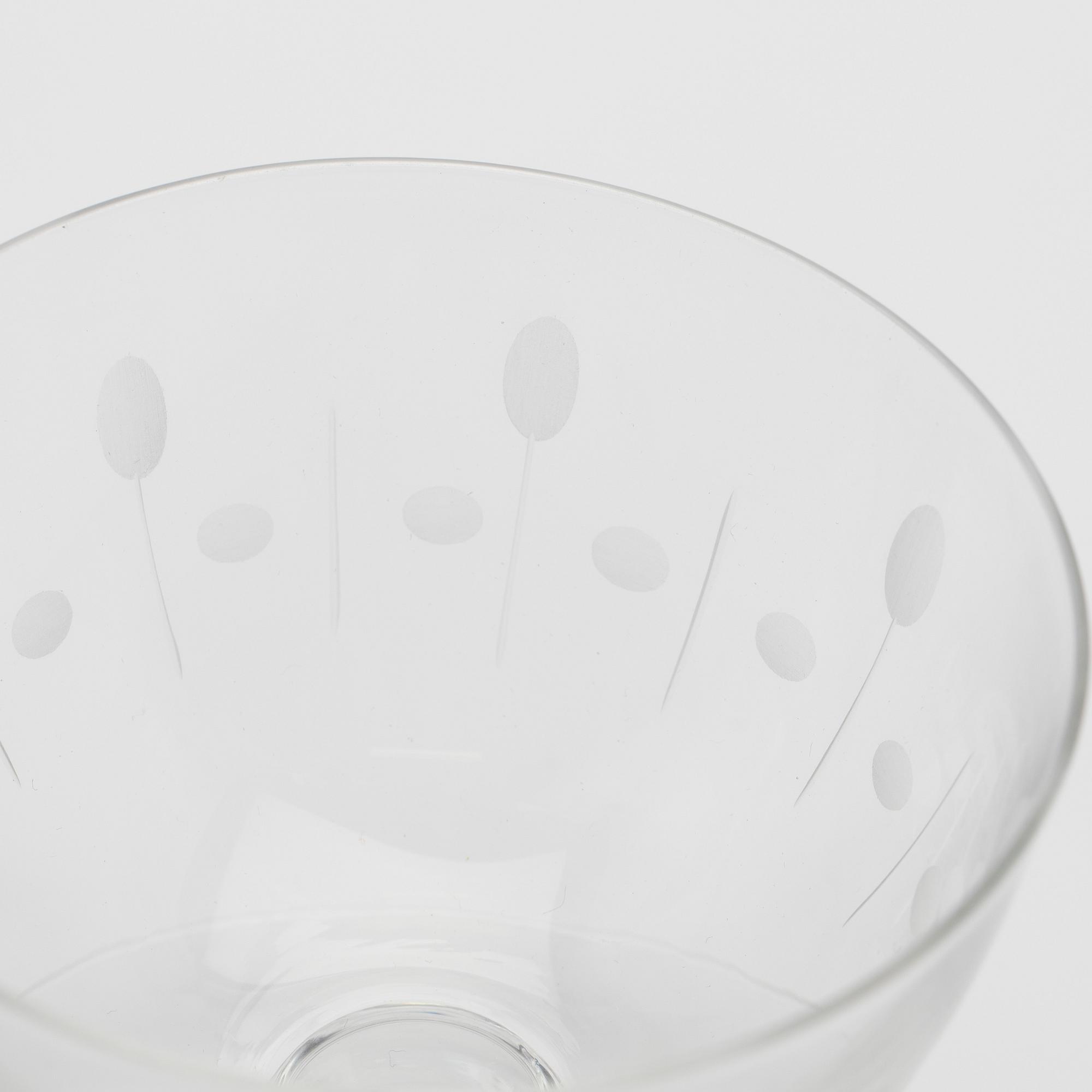 Cup glass 13 pieces, AB Samuelssons Glas Kosta 1950s-60s.