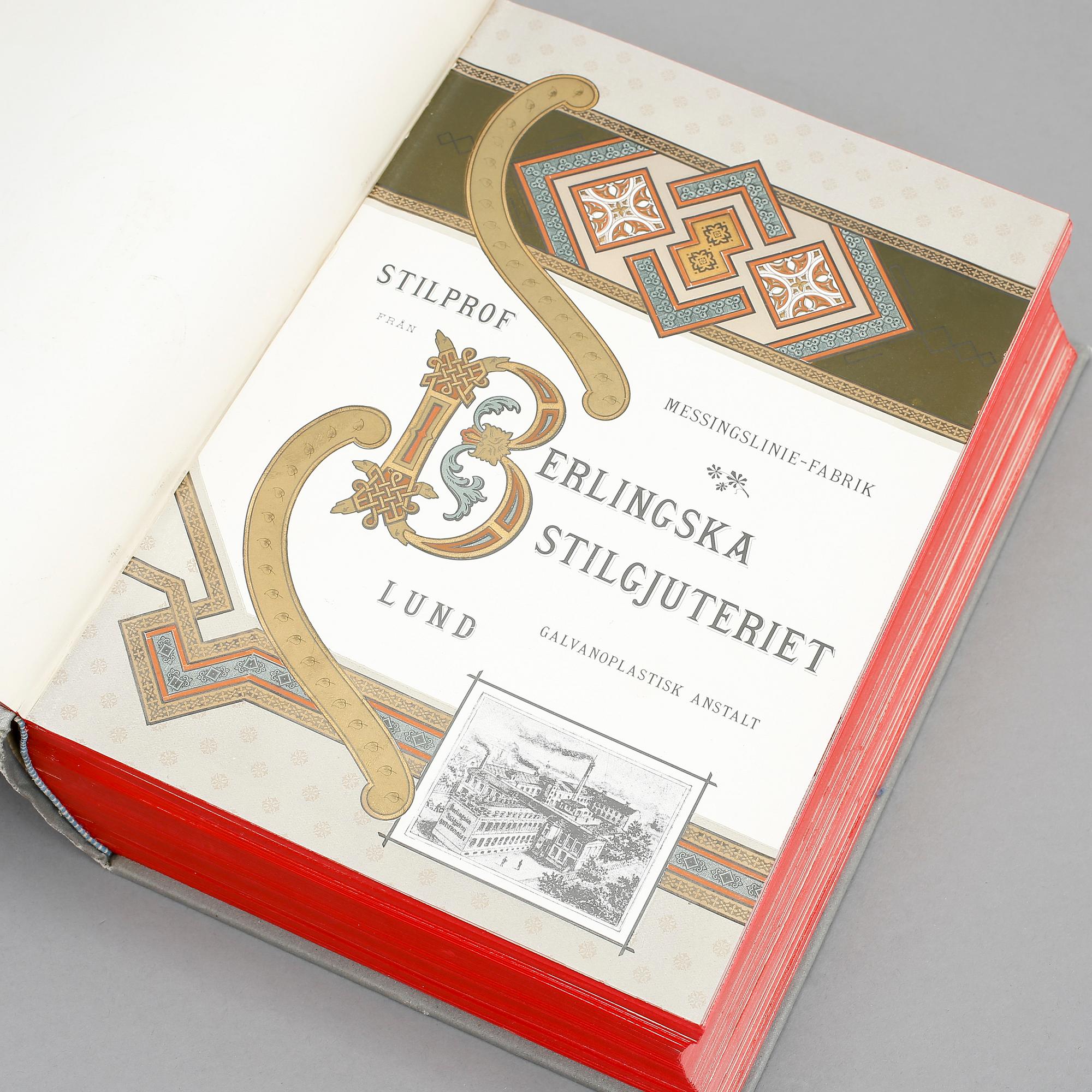 BOK, "Stilprof" från Berlingska stilgjuteriet Lund, Berlingska Stilgjuteri-Aktiebolaget.