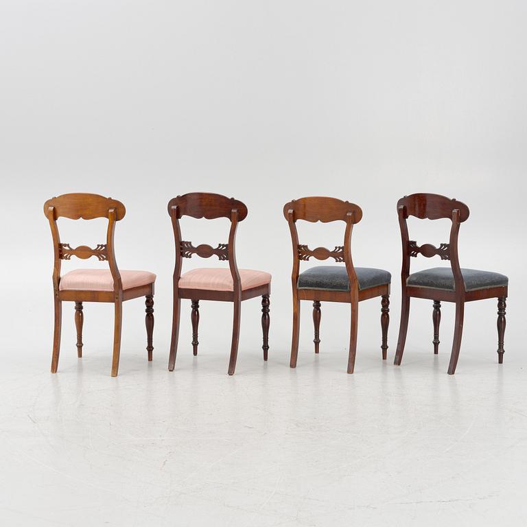 A set of four mahogany chairs, mid19th century.