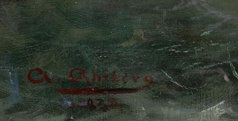 Arvid Ahlberg, At sea.