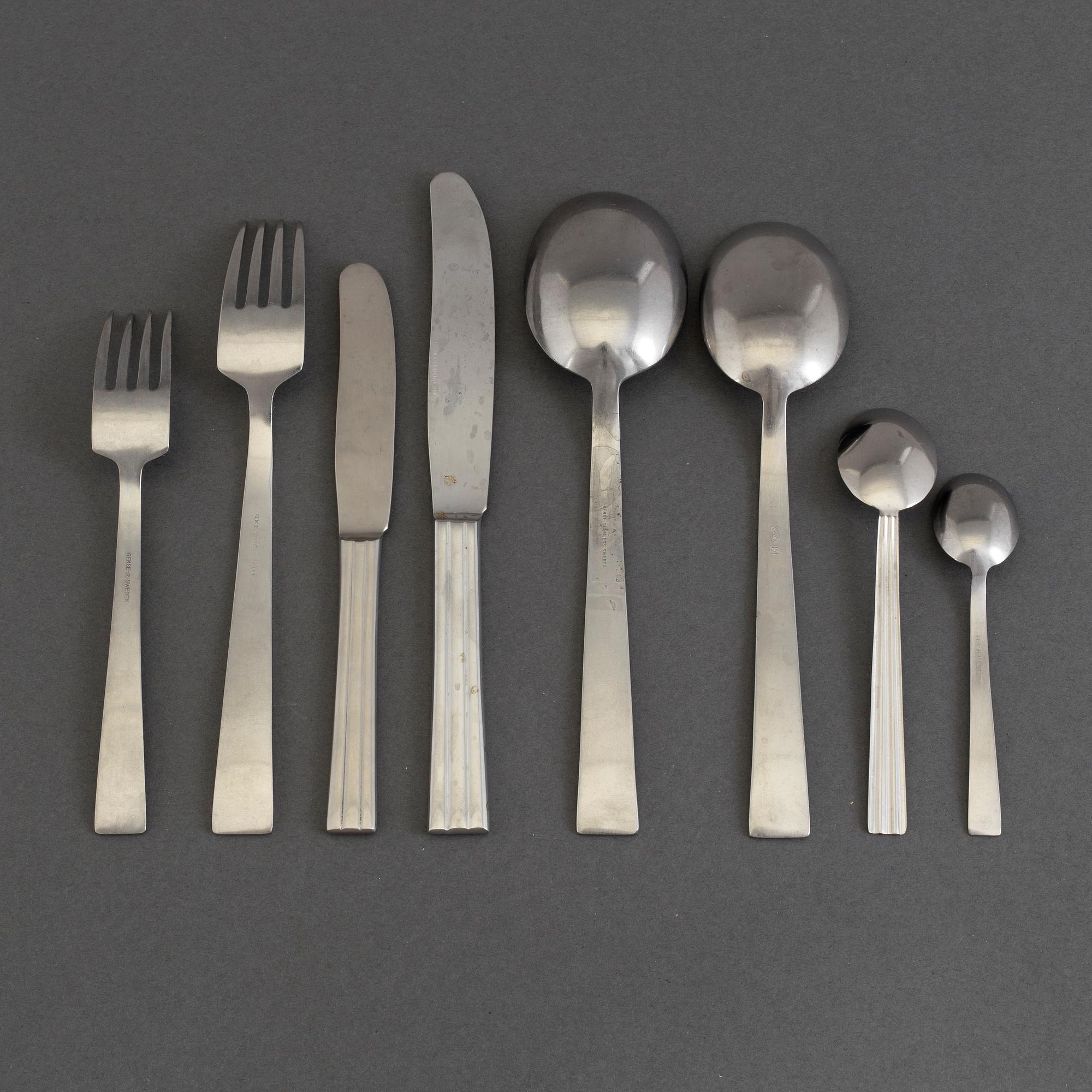 FOLKE ARSTRÖM, an 82-piece 'Thebe' stainless steel cutlery service from Gense.