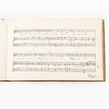 Album with among other things 16 pieces of watercolours and drawings by Swedish artists.