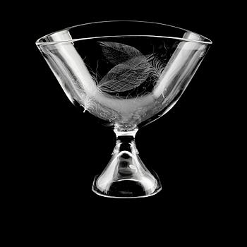 SKÅL, glas, Vicke Lindstrand, Kosta, signerad.